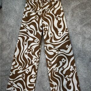 Billabong Tan and Cream Floral Pants